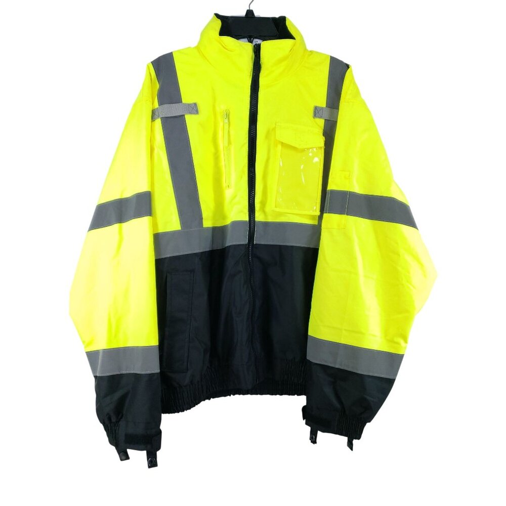 Radians Mens Size Large Radwear High Visibility Safety Jacket Hooded